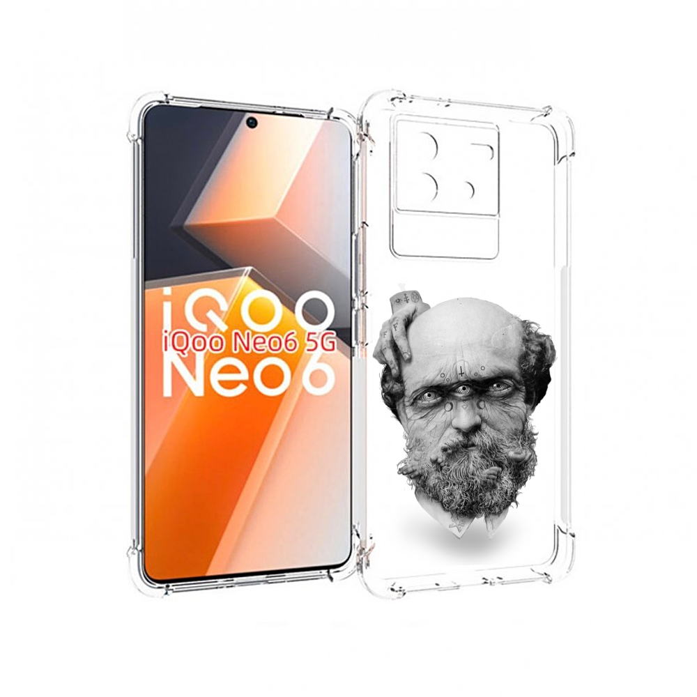 

Чехол MyPads страшный бородатый мужчина абстракция для Vivo iQoo Neo 6 5G, Прозрачный, Tocco