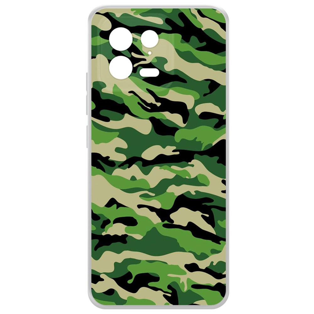 

Чехол-накладка Krutoff Clear Case Камуфляж зеленый для Xiaomi 13, Прозрачный