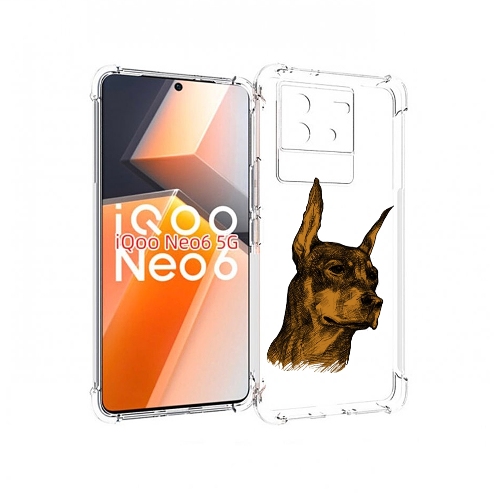 

Чехол MyPads скетч доберман для Vivo iQoo Neo 6 5G, Прозрачный, Tocco