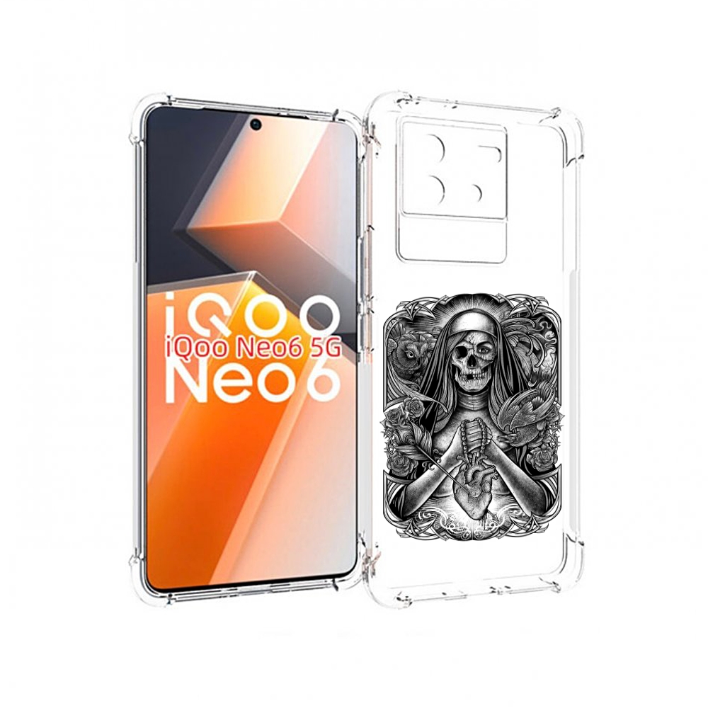 

Чехол MyPads скелет с сердцем для Vivo iQoo Neo 6 5G, Прозрачный, Tocco