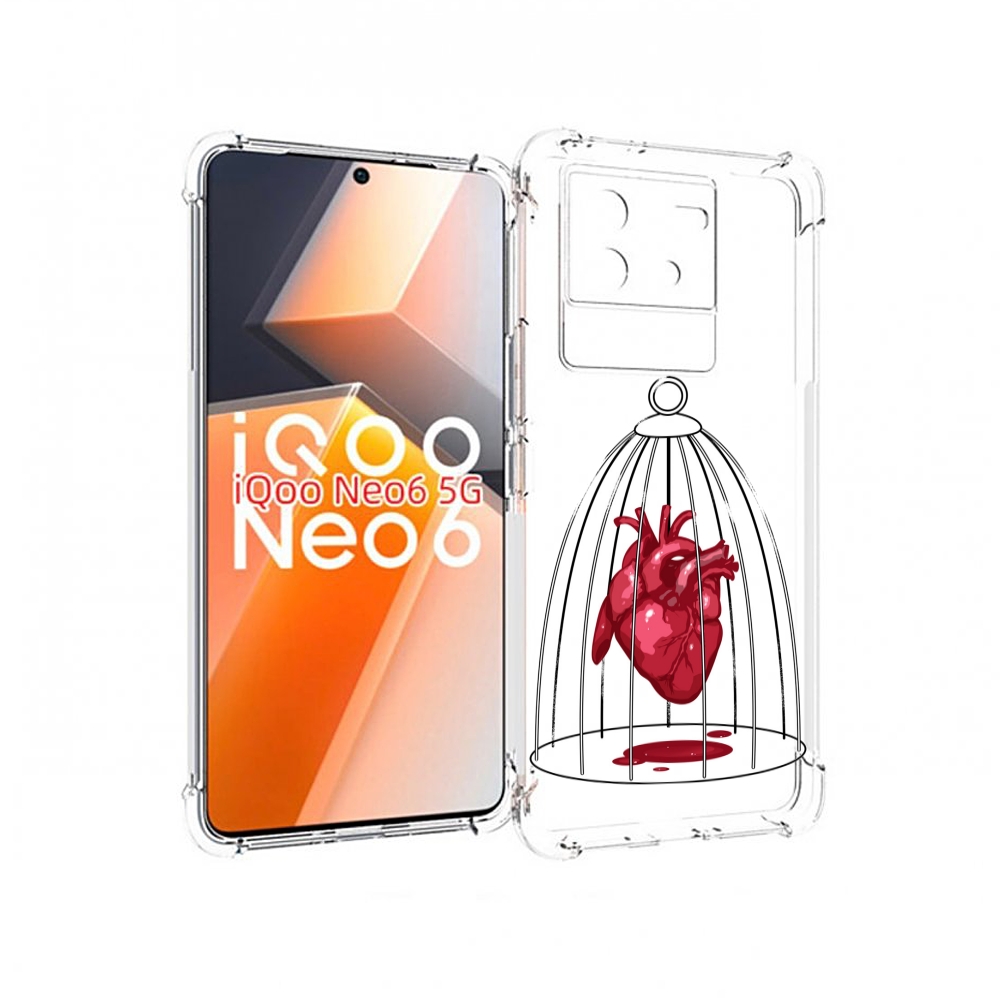 

Чехол MyPads сердце в клетке для Vivo iQoo Neo 6 5G, Прозрачный, Tocco