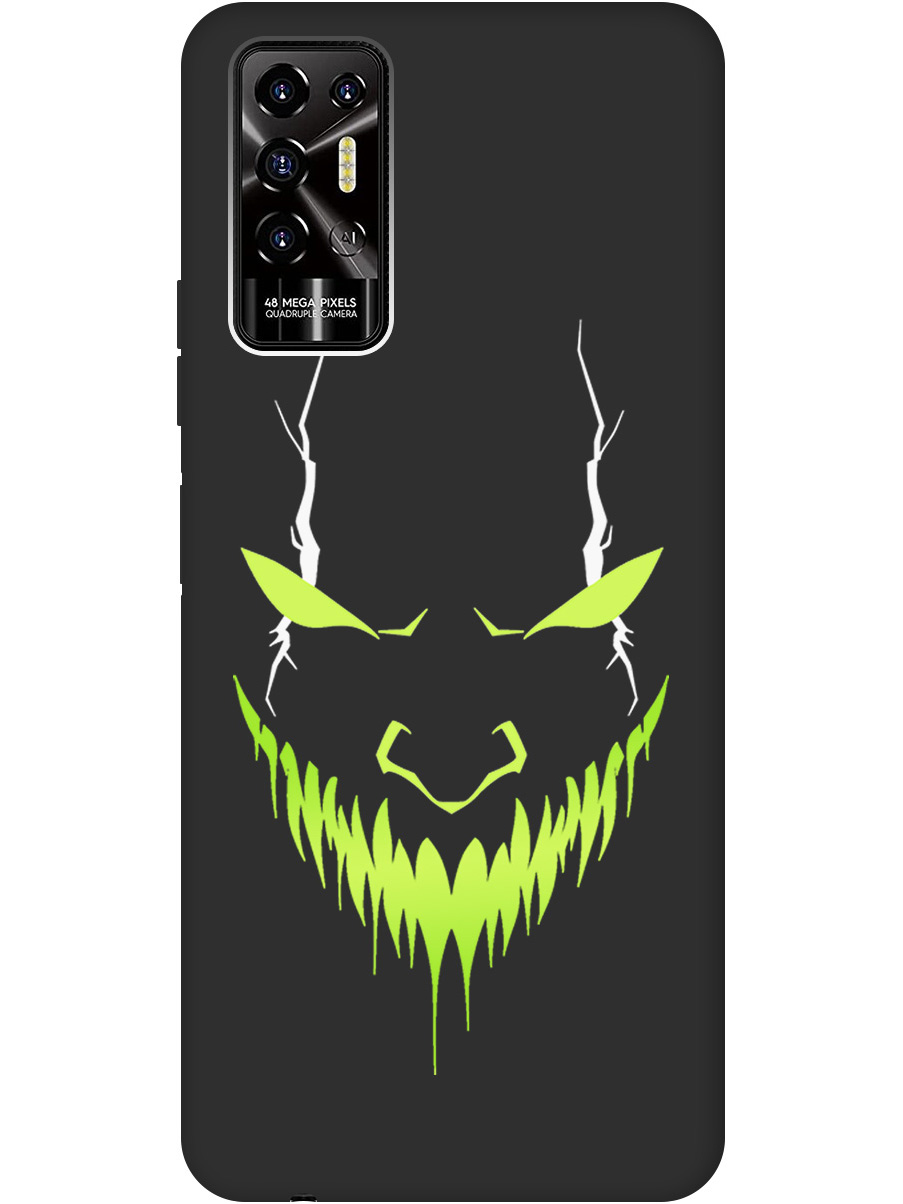 

Силиконовый чехол на Tecno Pova 2 с принтом "Evil Face" матовый черный, Черный;белый;зеленый, 741736051