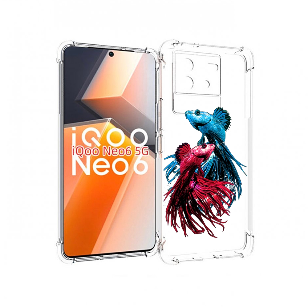 

Чехол MyPads рыбы петушки для Vivo iQoo Neo 6 5G, Прозрачный, Tocco