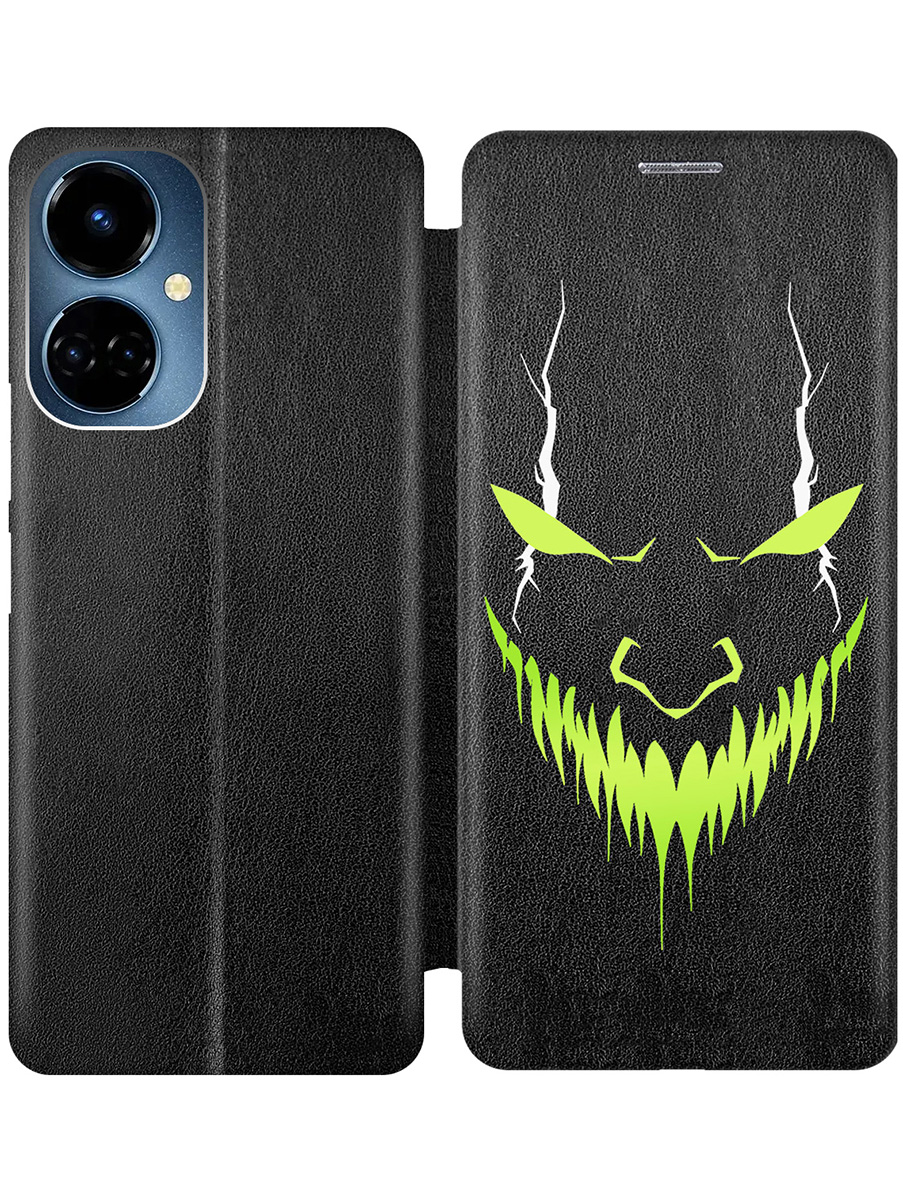 

Чехол-книжка на Tecno Camon 19/19 Pro с принтом "Evil Face" черный, Черный;белый;зеленый, 778675851