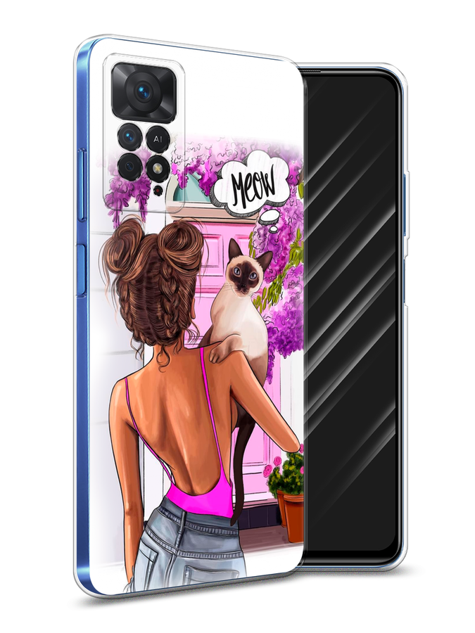 

Чехол Awog на Xiaomi Redmi Note 11 Pro/11 Pro 5G/11E Pro "Девушка с кошкой", Разноцветный, 314750-7