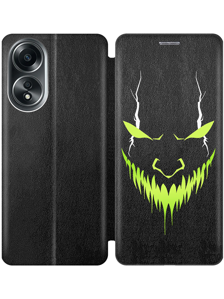 

Чехол-книжка на Oppo A58 4G с принтом "Evil Face" черный, Черный;белый;зеленый, 782629451
