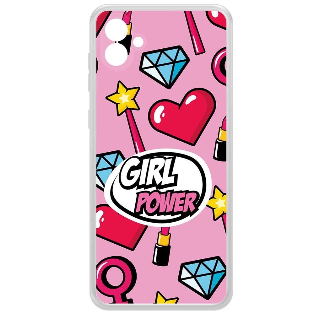 

Чехол-накладка Krutoff Clear Case Girl Power для Samsung Galaxy A04e (A042), Прозрачный