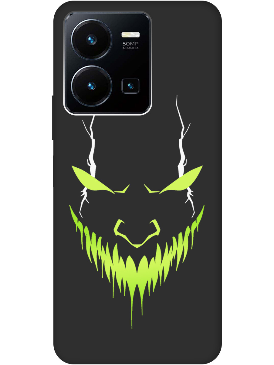 

Силиконовый чехол на Vivo Y35 с принтом "Evil Face" матовый черный, Черный;белый;зеленый, 743695051