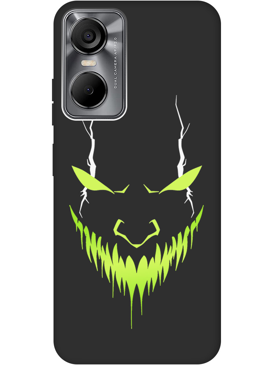 

Силиконовый чехол на Tecno Pop 6 Pro с принтом "Evil Face" матовый черный, Черный;белый;зеленый, 757013051