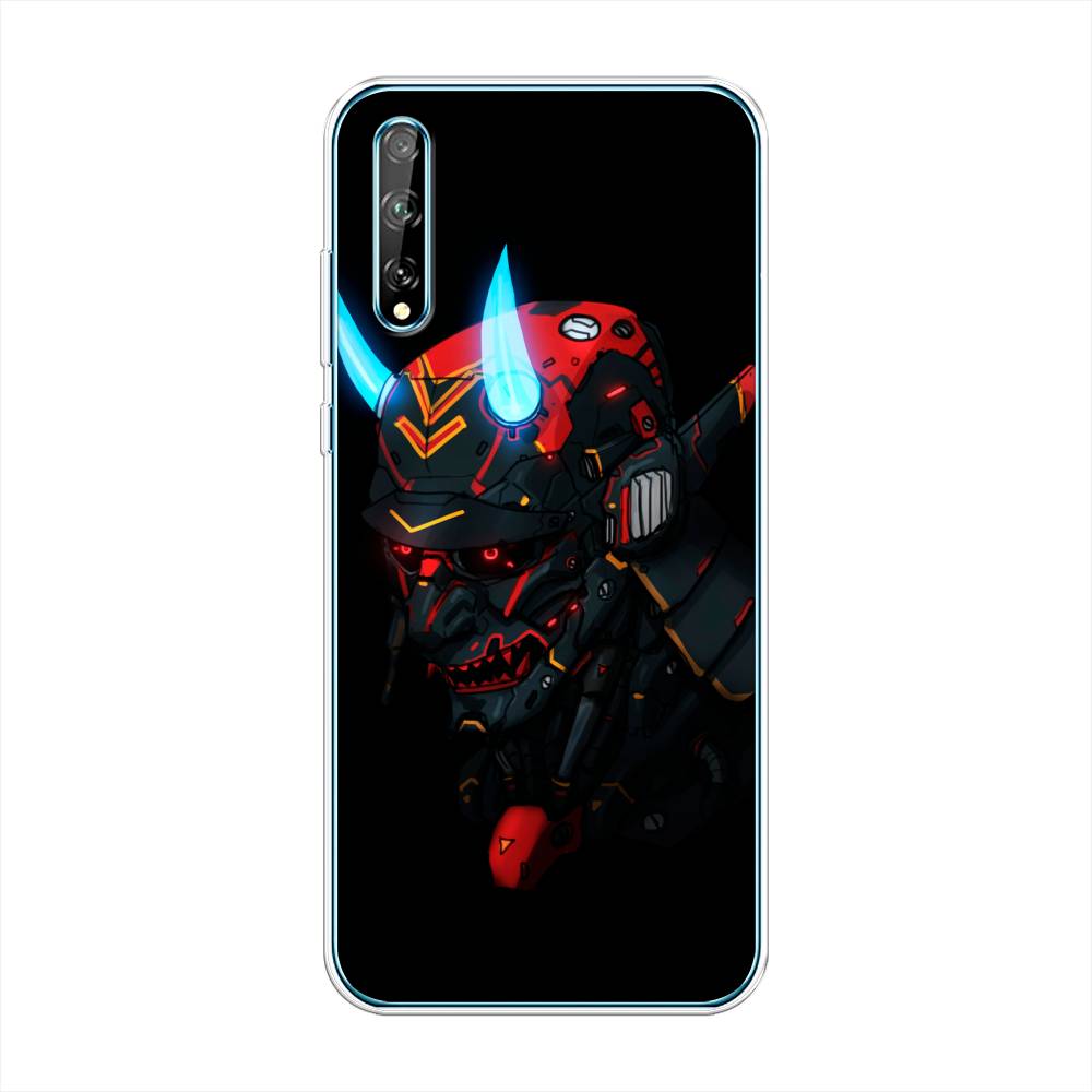 

Чехол Awog на Huawei Y8p "Неоновый самурай", Черный;красный;голубой, 6103450-6