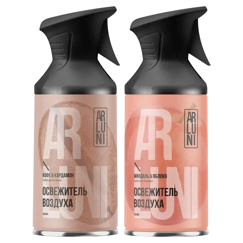 Набор Освежителей воздуха Arluni кофе и кардамон, миндаль и яблоко, 250 мл х 2 шт