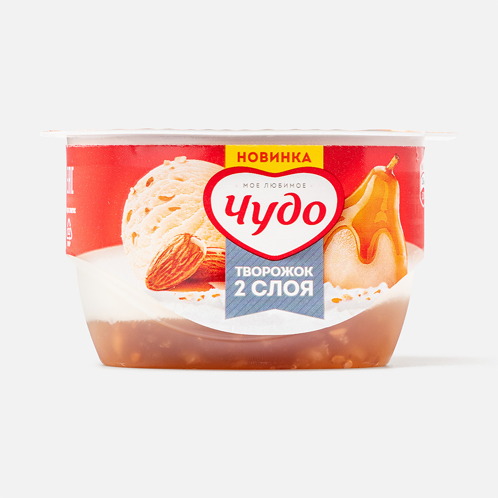 Десерт творожный Чудо груша в карамели с пломбиром 4,2% 100 г