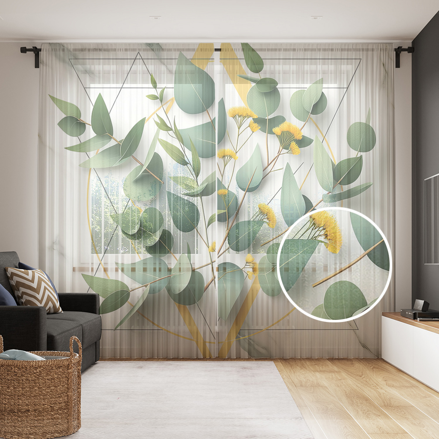 

Тюль JoyArty Лиственная призма 290x265, tul_429335_145x265