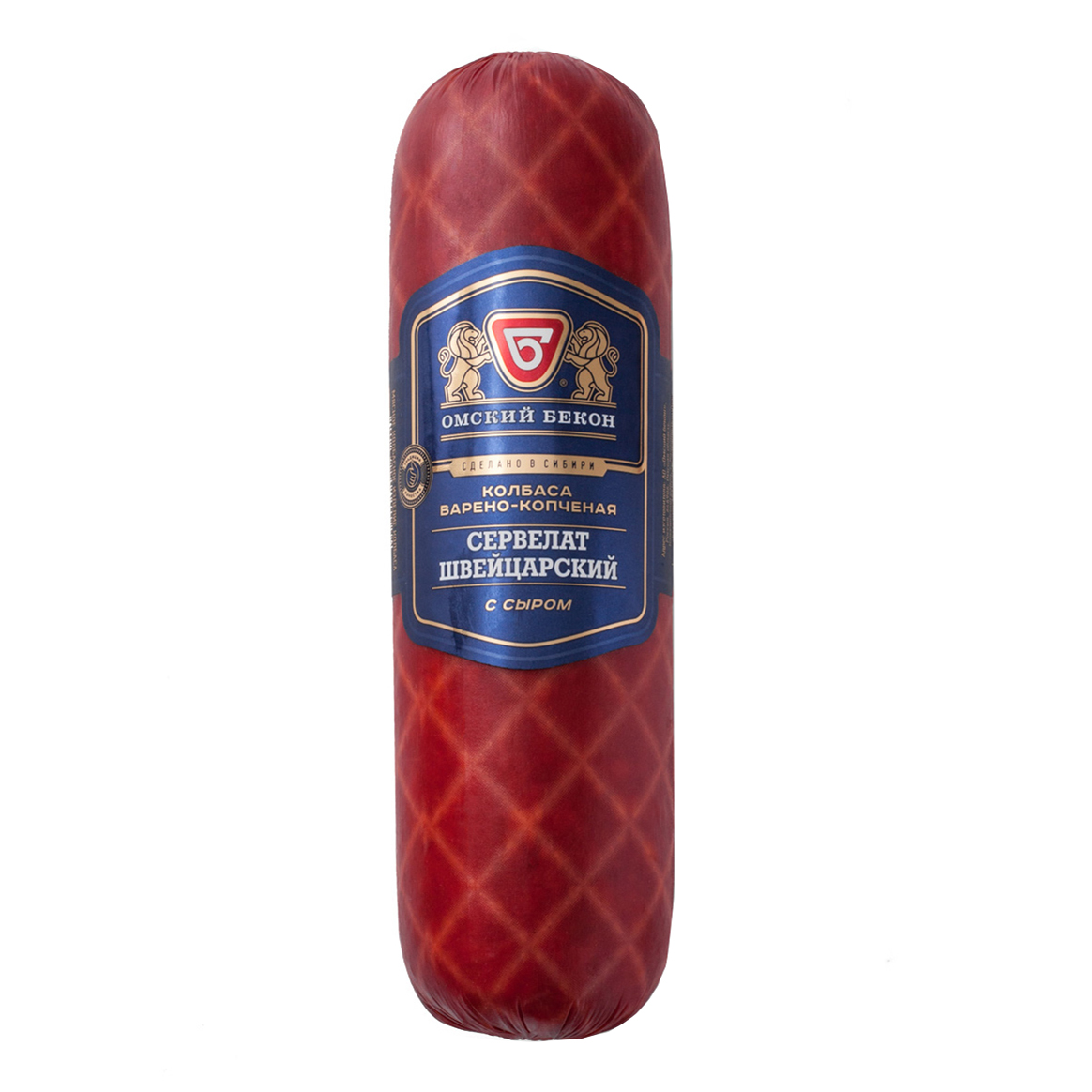

Колбаса варено-копченая Омский Бекон Сервелат Швейцарский с сыром 380 г