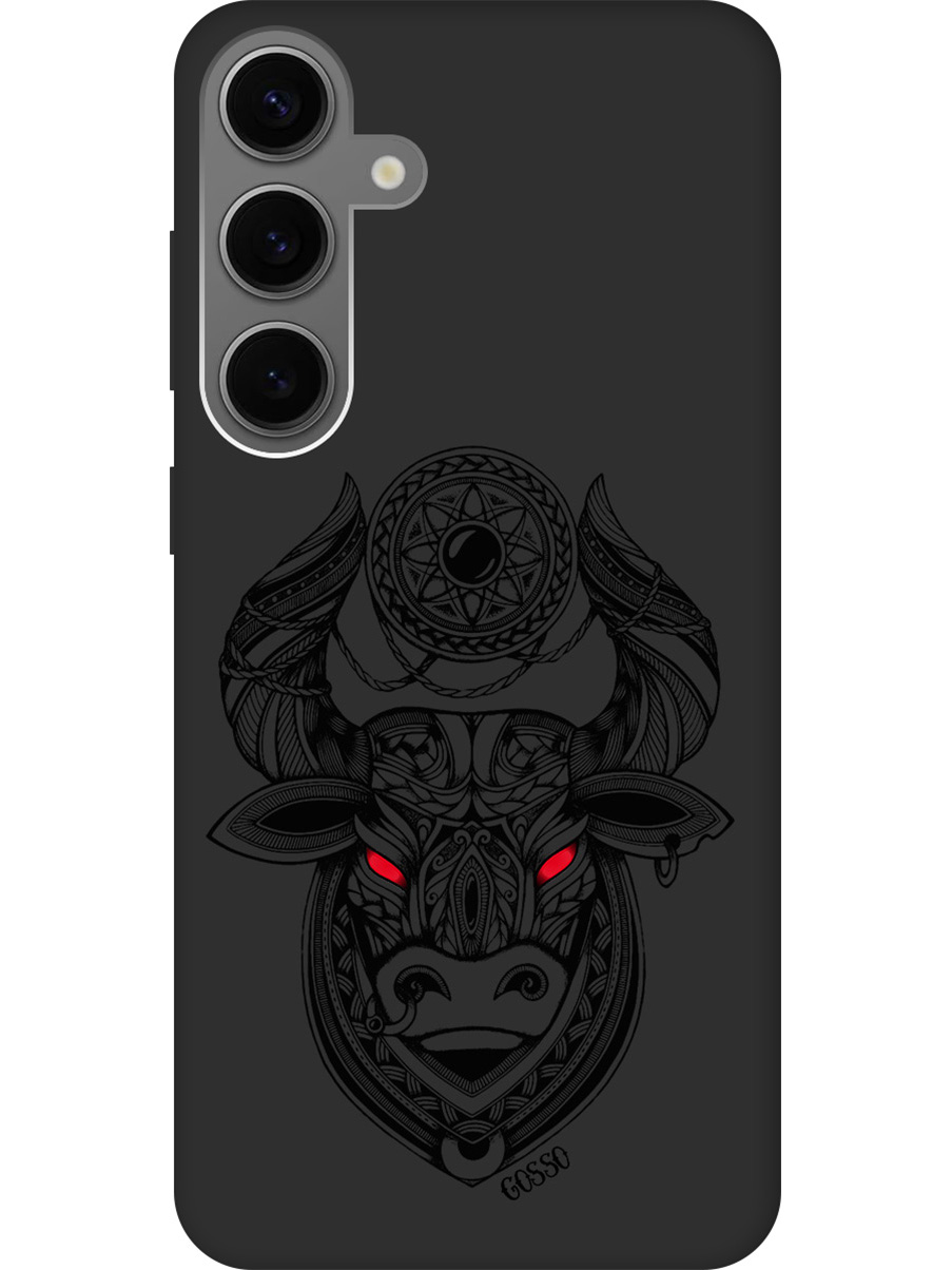 

Силиконовый чехол на Samsung Galaxy S24+ с рисунком "Grand Bull" Soft Touch черный, Черный;красный, 20011907