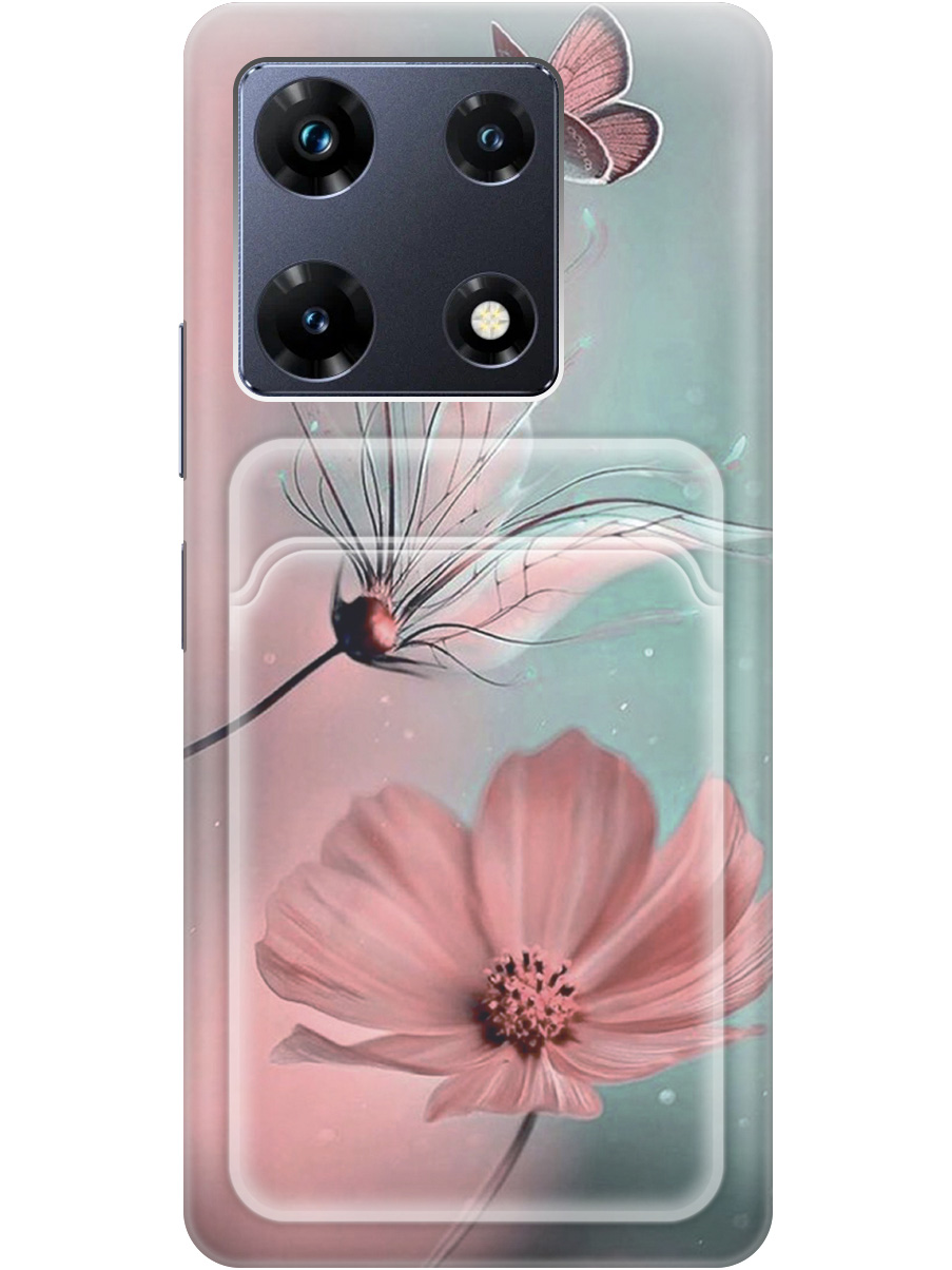 

Силиконовый чехол на Infinix Note 30 Pro с рисунком "Бабочка и цветы", Голубой;розовый;серый, 20011948