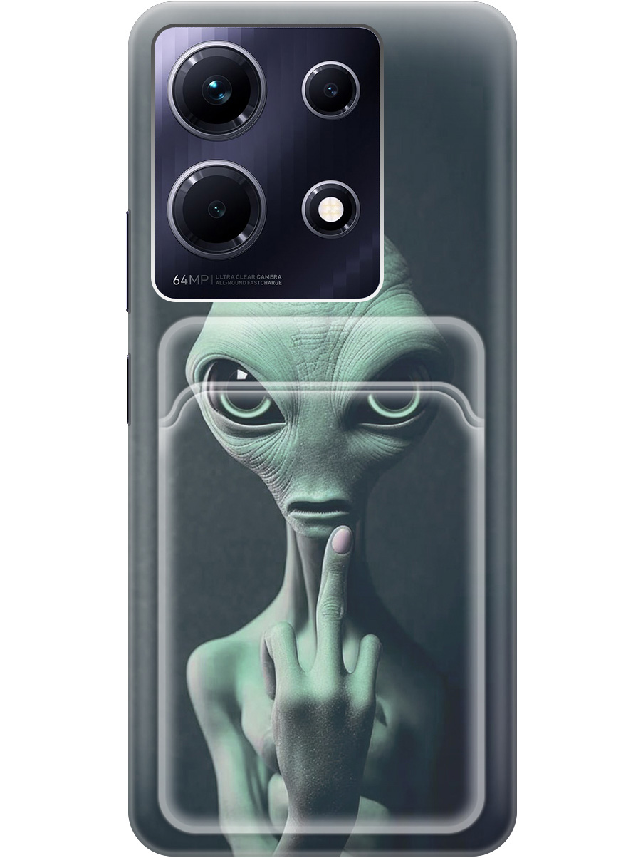 

Силиконовый чехол на Infinix Note 30 с рисунком "Инопланетянин", Зеленый;синий;черный, 20011947