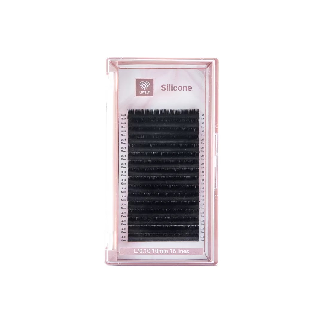 Ресницы черные Lovely Silicone - 16 линий (С+ 0.07 07мм) ресницы на ленте lovely mini фиолетовые d 0 07 7 11 mm 6 линий