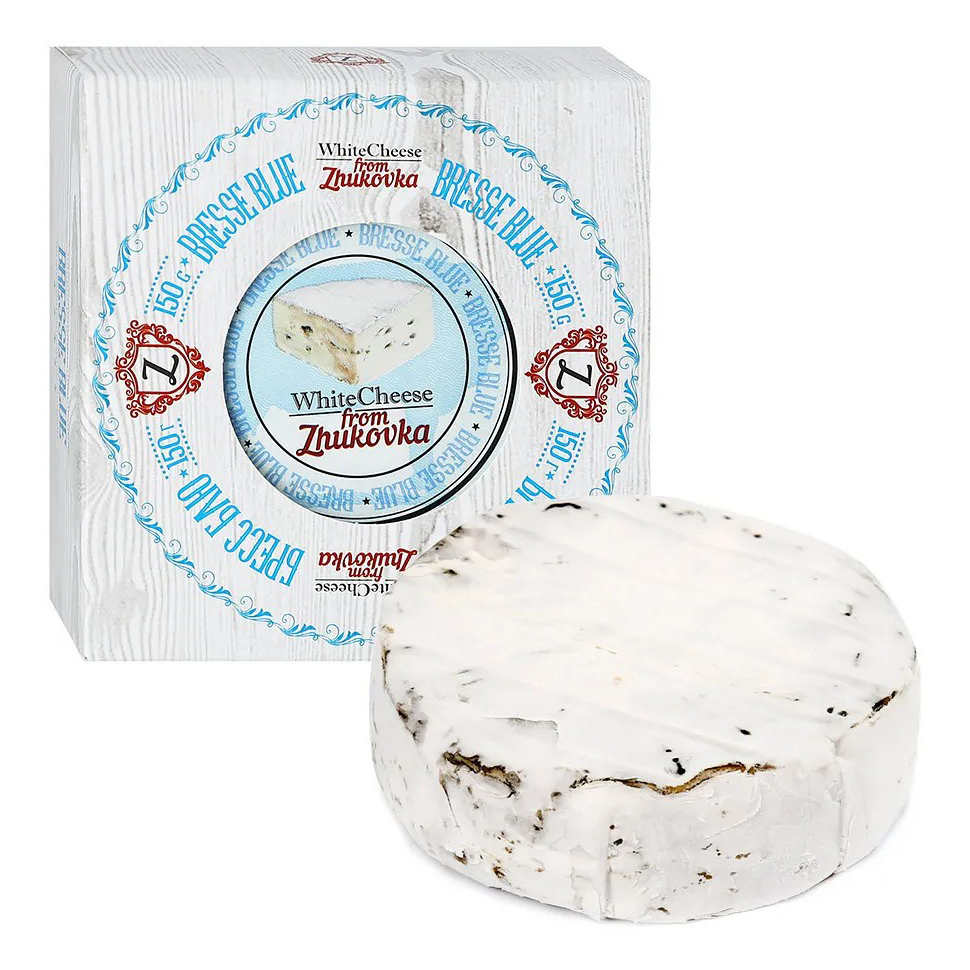 Сыр белый город. Сыр Бресс Блю WHITECHEESE from Zhukovka. Сыр White Cheese from Zhukovka с голубой плесенью Bresse Blue 60%. Сыр Бри Жуковка. Сыр Бресс Блю 60% жир., 150г.