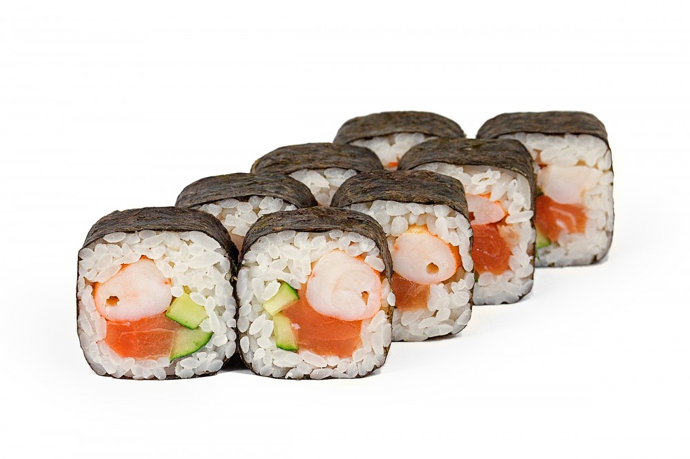 

Роллы Sushi Deli креветки и лосось 190 г