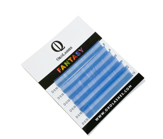 

Ресницы Oko Lashes Professional Fantasy мини лазурь C 0.10 7-12 mix, Синий