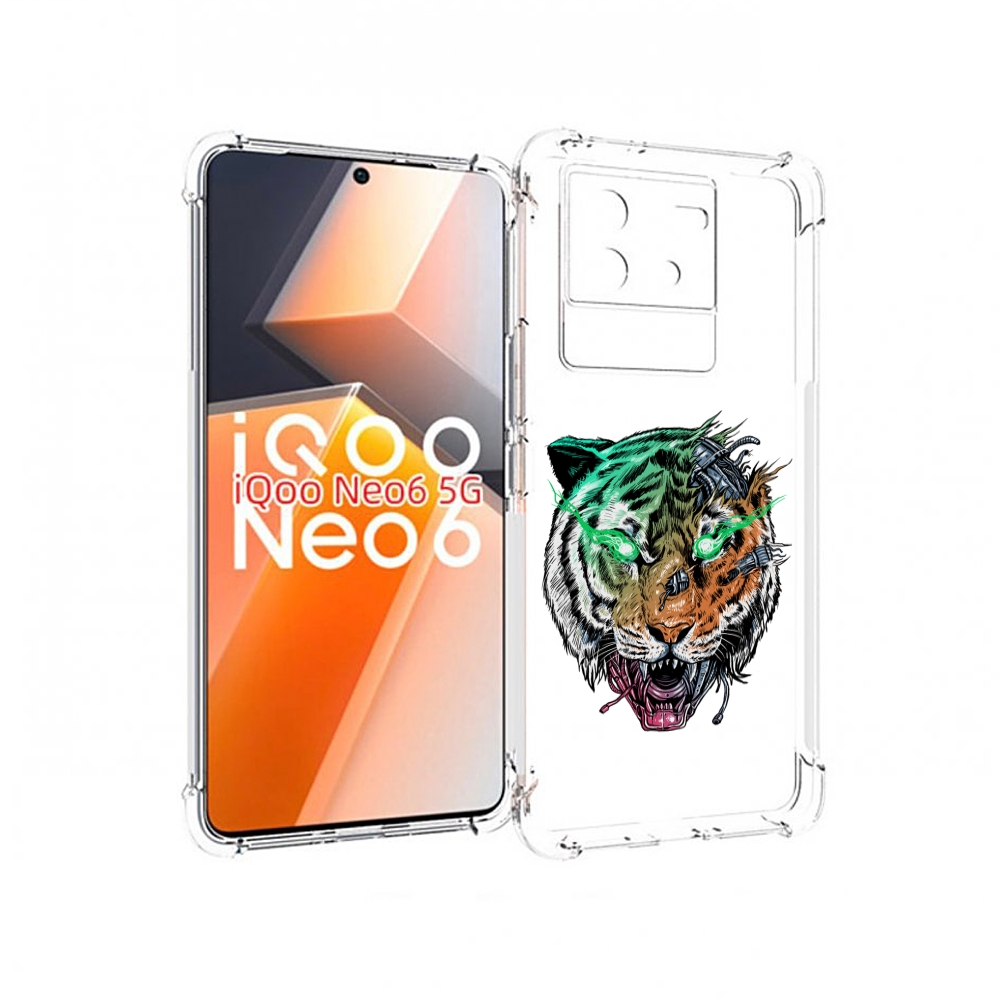 

Чехол MyPads робо-тигр для Vivo iQoo Neo 6 5G, Прозрачный, Tocco