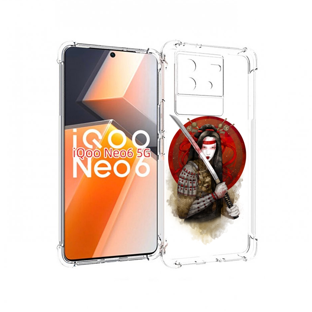 

Чехол MyPads рисованная девушка с катаной для Vivo iQoo Neo 6 5G, Прозрачный, Tocco