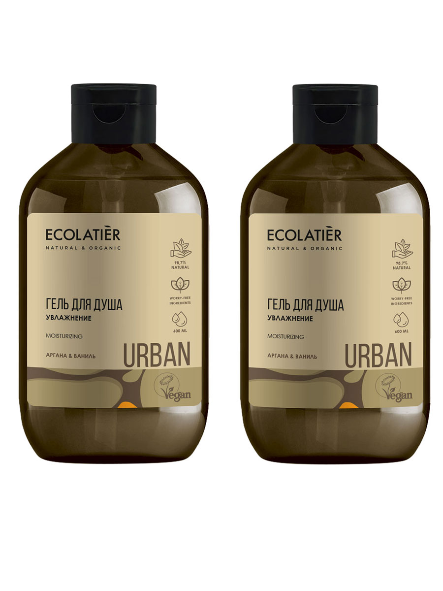 

Гель для душа ECOLATIER Urban Увлажнение, аргана и ваниль 600 мл 2 шт