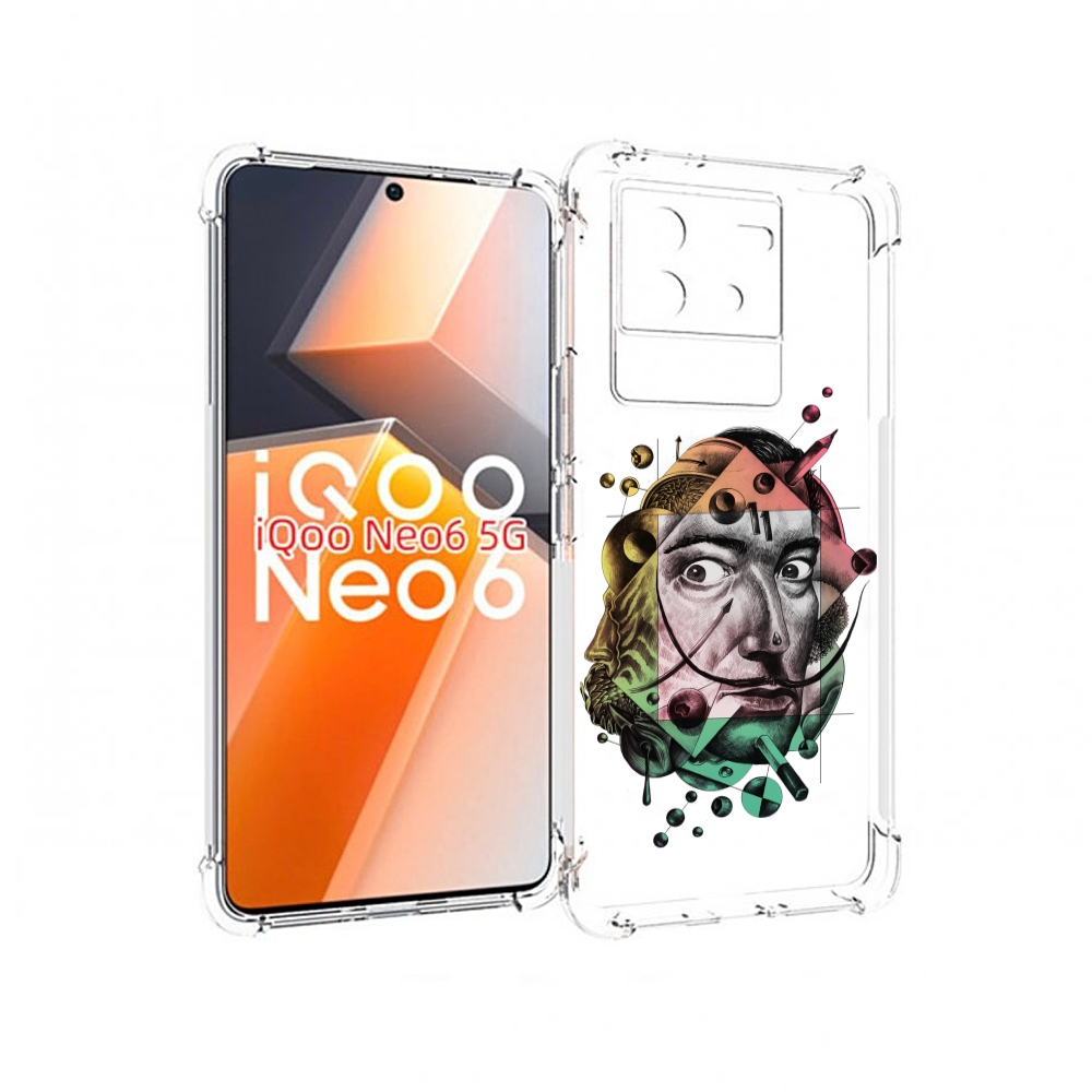 

Чехол MyPads разноцветное лицо абстракция для Vivo iQoo Neo 6 5G, Прозрачный, Tocco