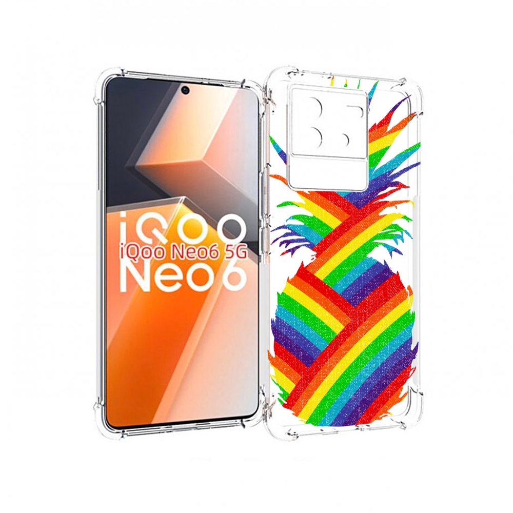 

Чехол MyPads радужный ананас для Vivo iQoo Neo 6 5G, Прозрачный, Tocco