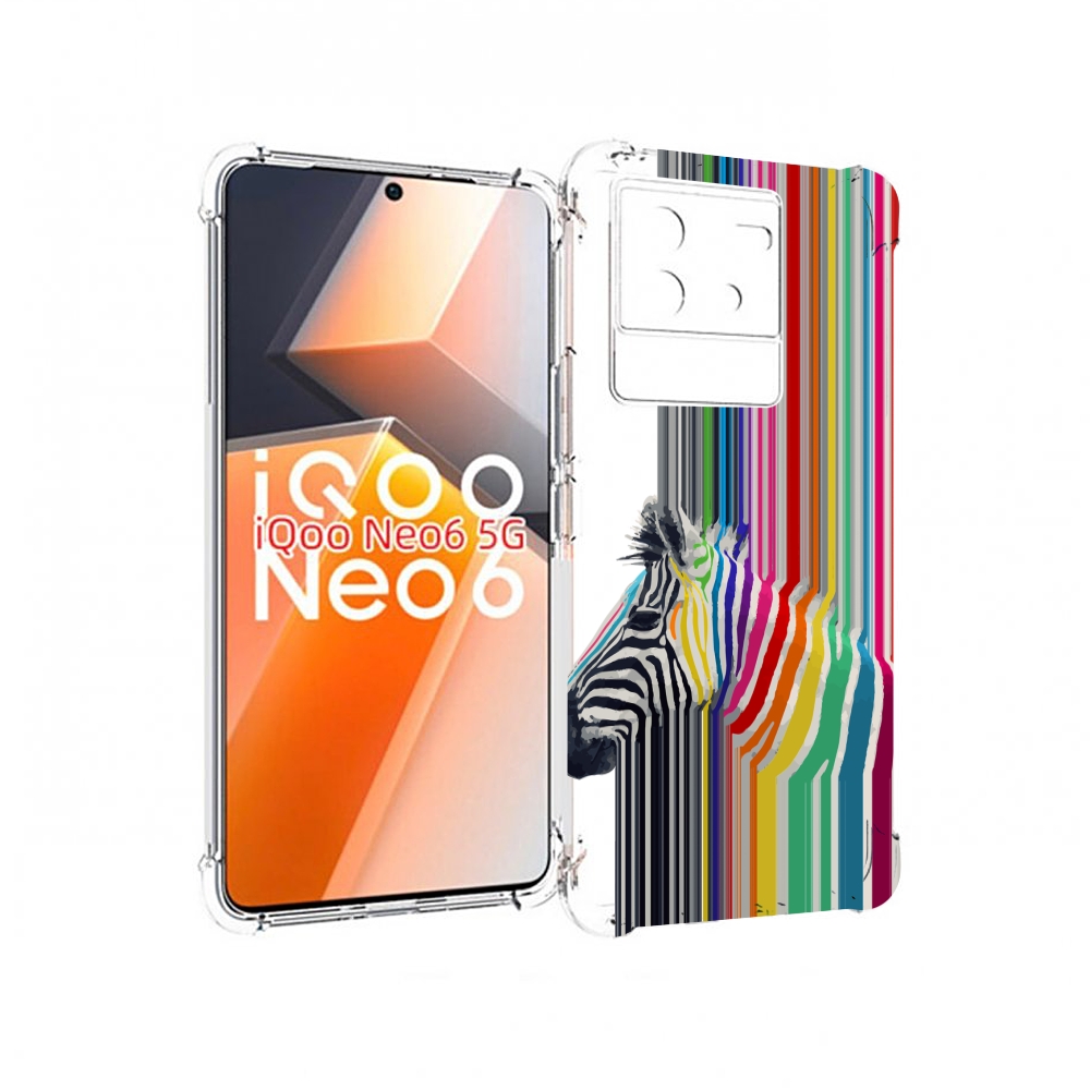 

Чехол MyPads радужная зебра для Vivo iQoo Neo 6 5G, Прозрачный, Tocco