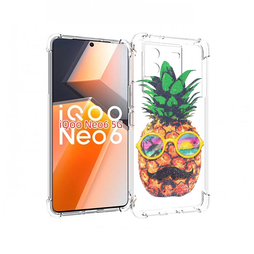 

Чехол MyPads прикольный ананас с лицом для Vivo iQoo Neo 6 5G, Прозрачный, Tocco