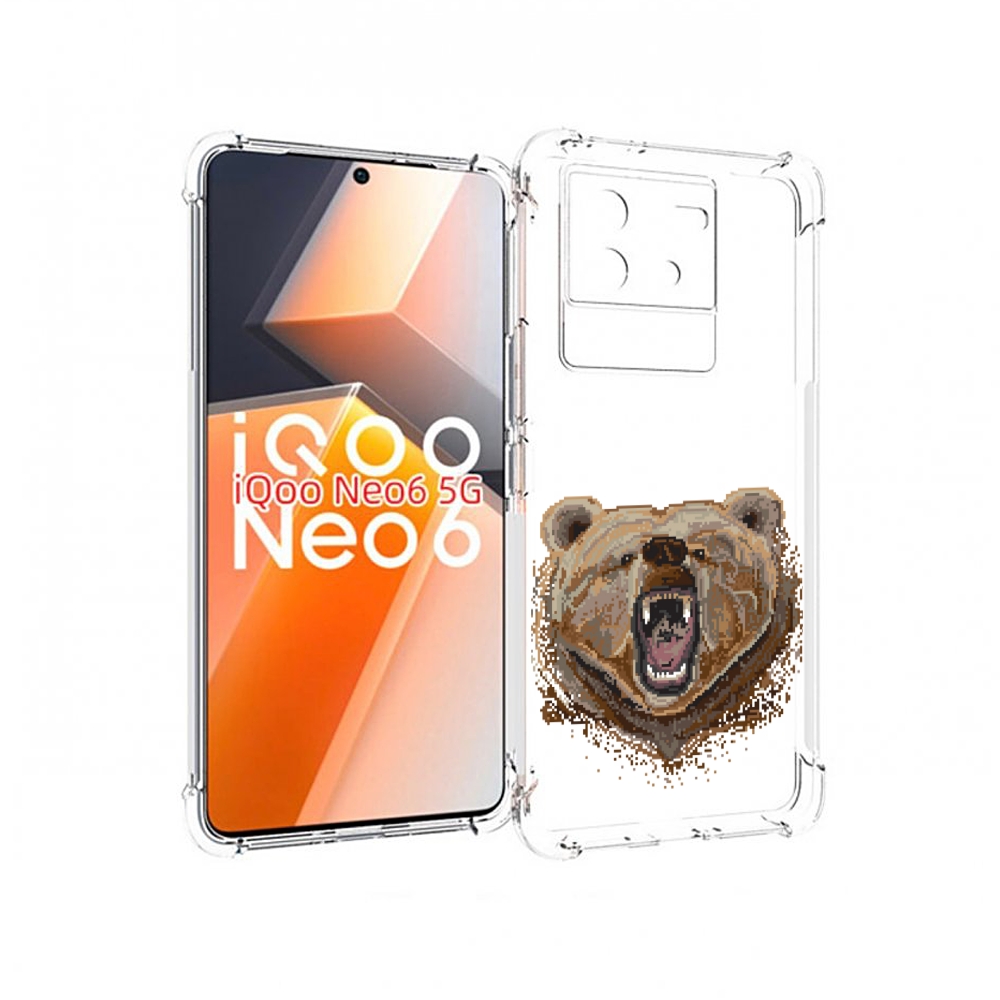 

Чехол MyPads пиксельный медведь для Vivo iQoo Neo 6 5G, Прозрачный, Tocco