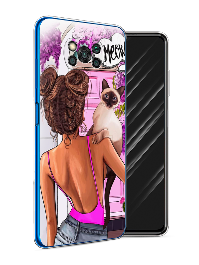 

Чехол Awog на Poco X3/X3 Pro "Девушка с кошкой", Разноцветный, 310650-7