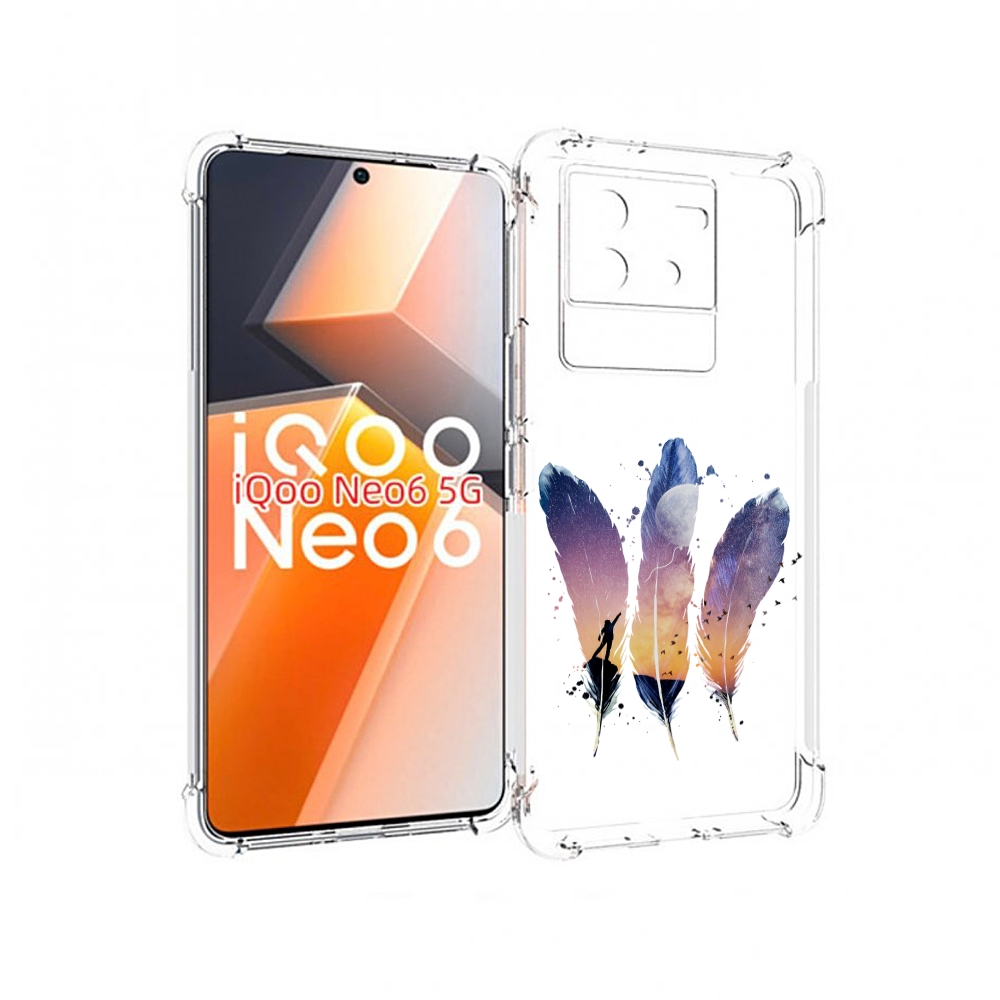 

Чехол MyPads небесные перья для Vivo iQoo Neo 6 5G, Прозрачный, Tocco
