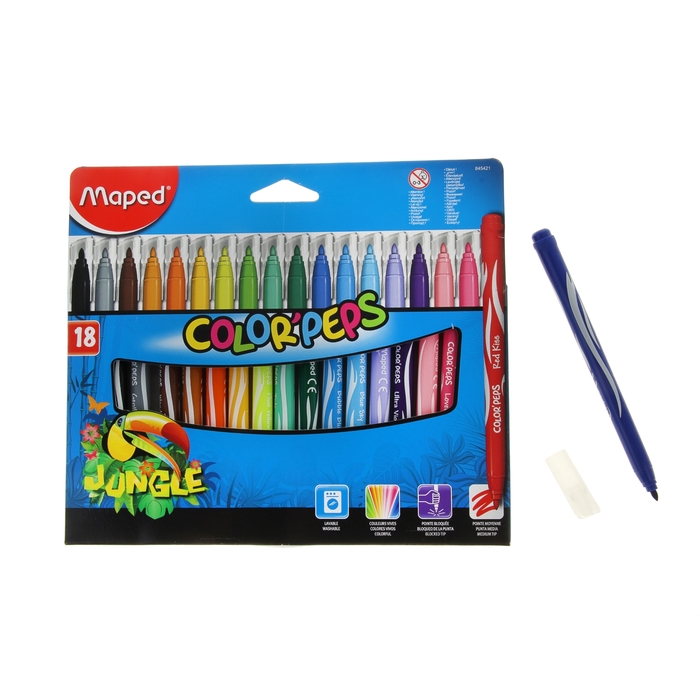 

Фломастеры Maped Color'Peps Jungle, 18 цветов, Color'Peps Jungle