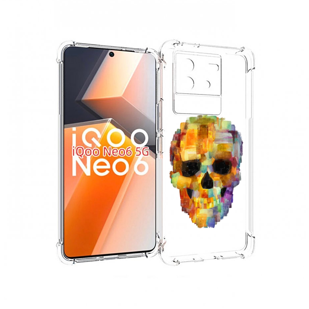 

Чехол MyPads нарисованный череп для Vivo iQoo Neo 6 5G, Прозрачный, Tocco