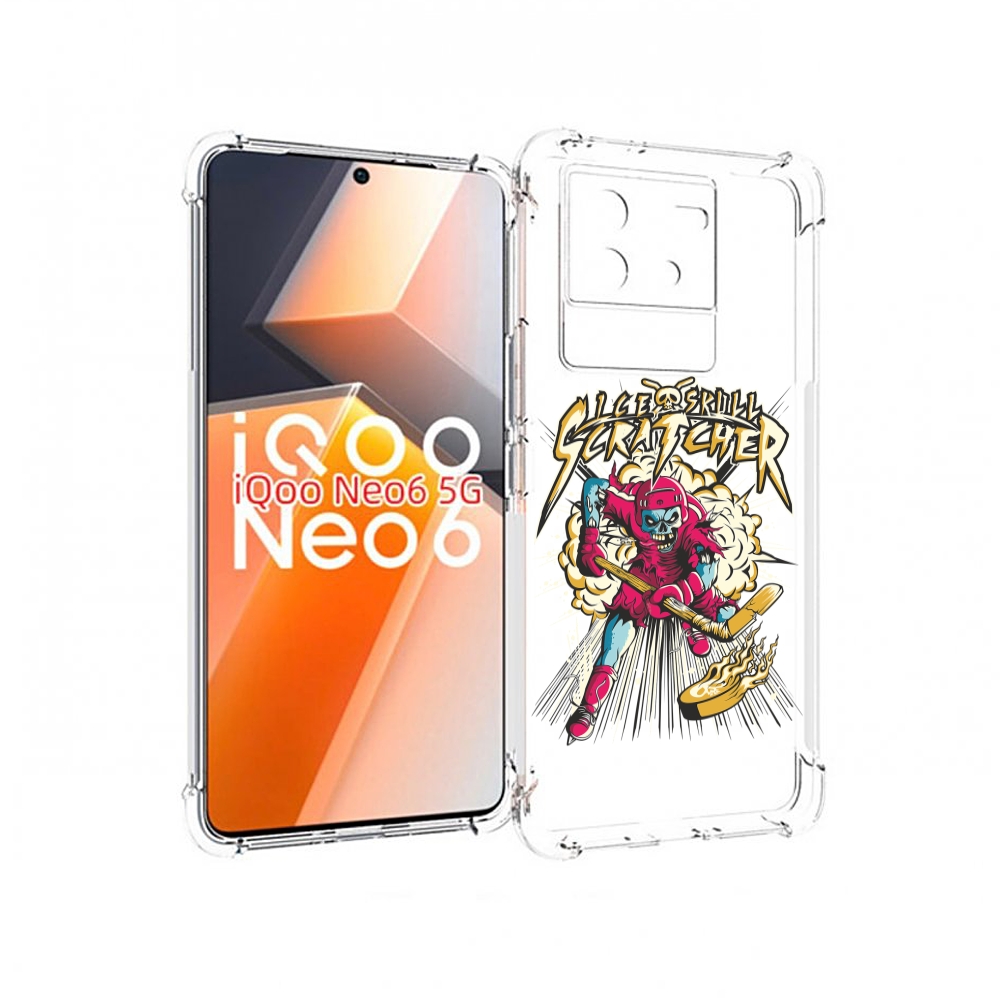 

Чехол MyPads нарисованный скелет хоккеист для Vivo iQoo Neo 6 5G, Прозрачный, Tocco
