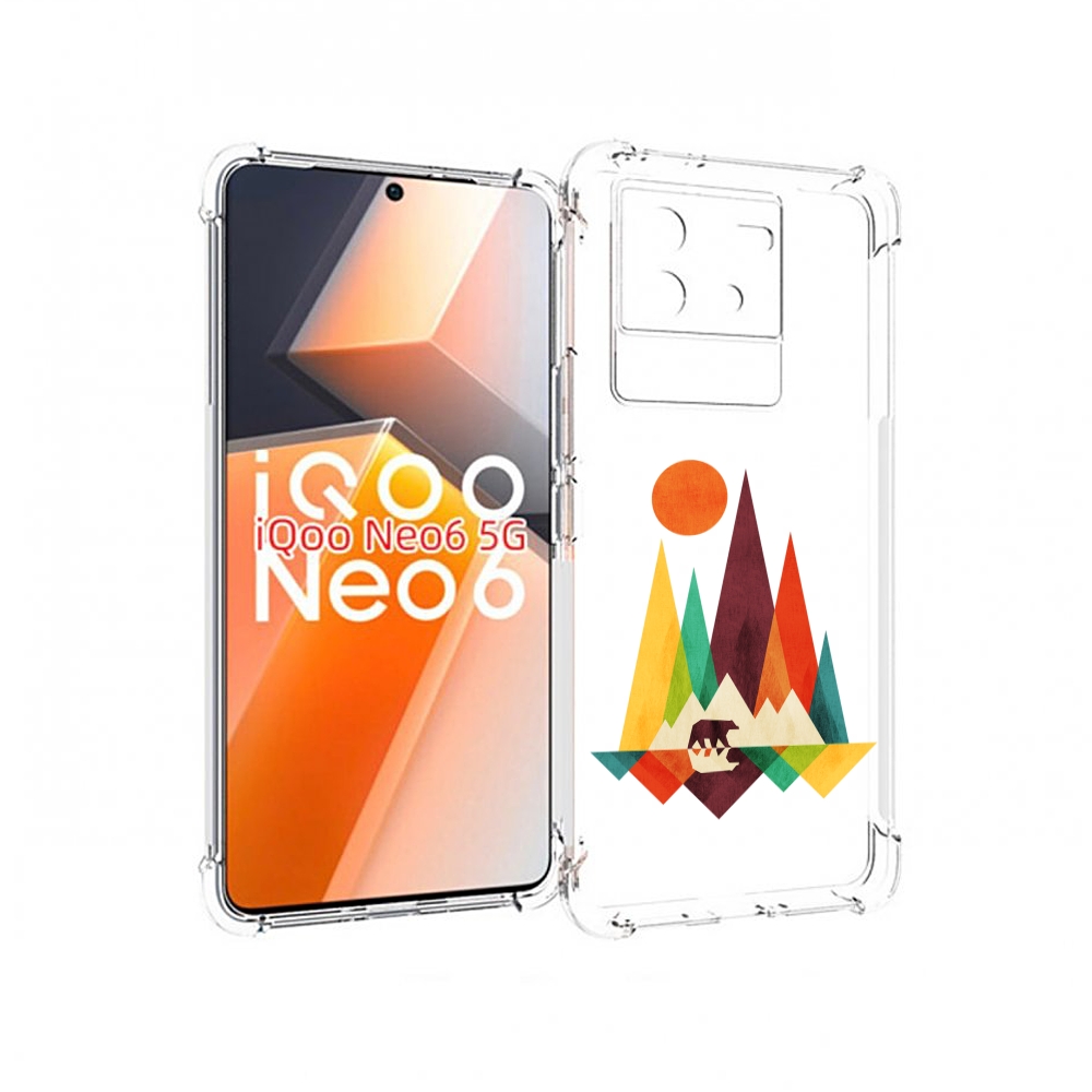 

Чехол MyPads нарисованные горы с медведем для Vivo iQoo Neo 6 5G, Прозрачный, Tocco