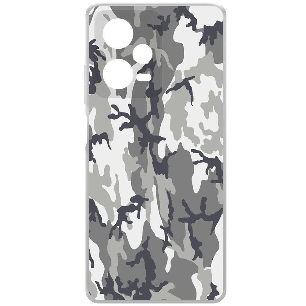 

Чехол-накладка Krutoff Clear Case Камуфляж серый для Xiaomi Redmi Note 12 Pro+ 5G, Прозрачный