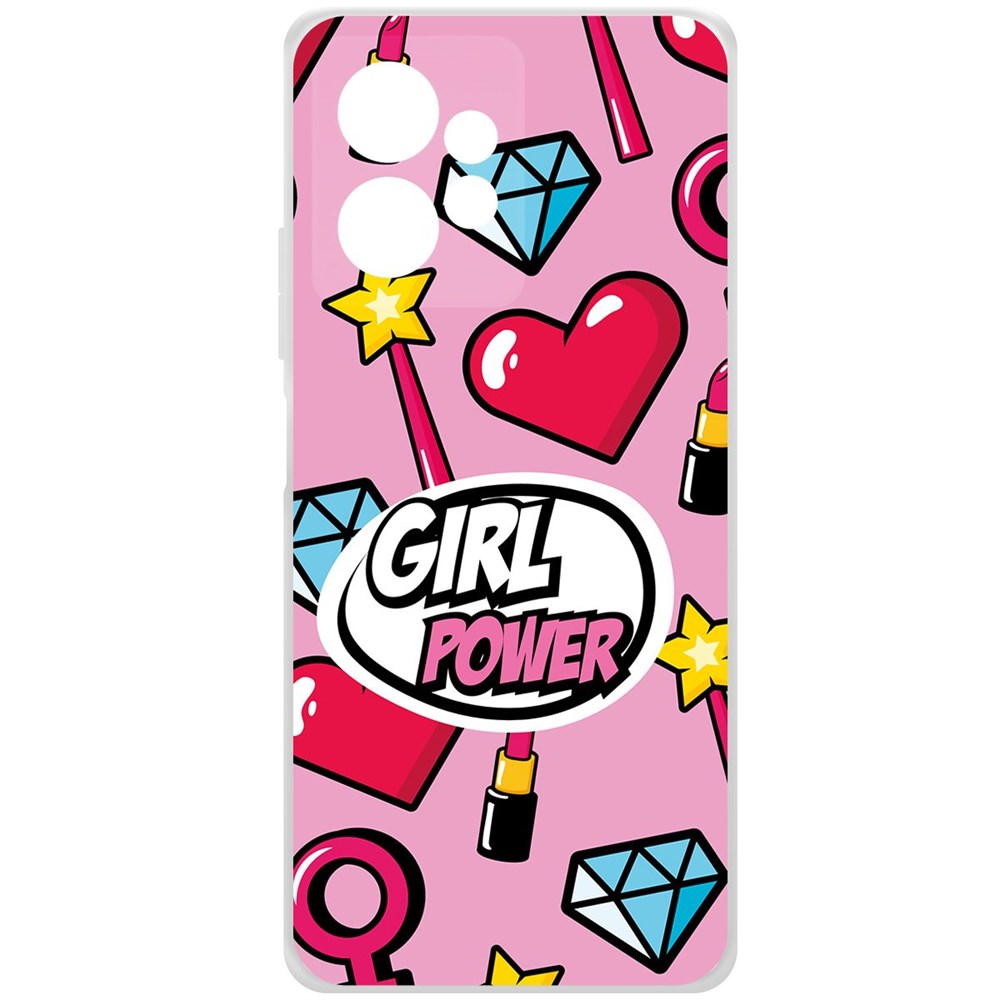 

Чехол-накладка Krutoff Clear Case Girl Power для Xiaomi Redmi Note 12 4G, Прозрачный