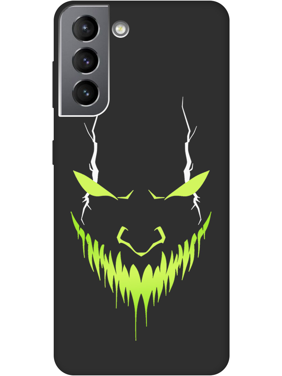 

Силиконовый чехол на Samsung Galaxy S21 FE 5G с принтом "Evil Face" матовый черный, Черный;белый;зеленый, 734543451