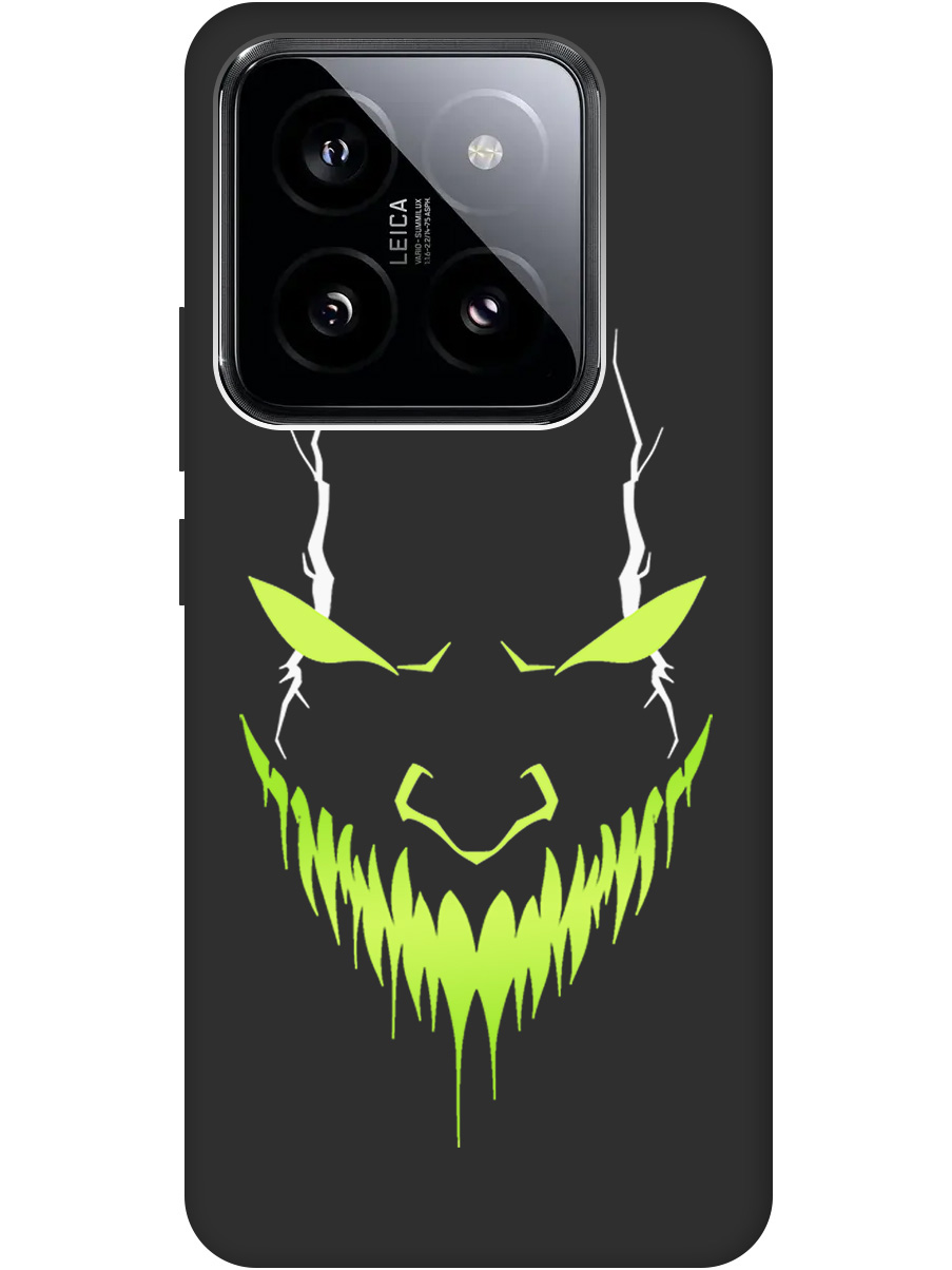 

Силиконовый чехол на Xiaomi 14 Pro с принтом "Evil Face" матовый черный, Черный;белый;зеленый, 777771051