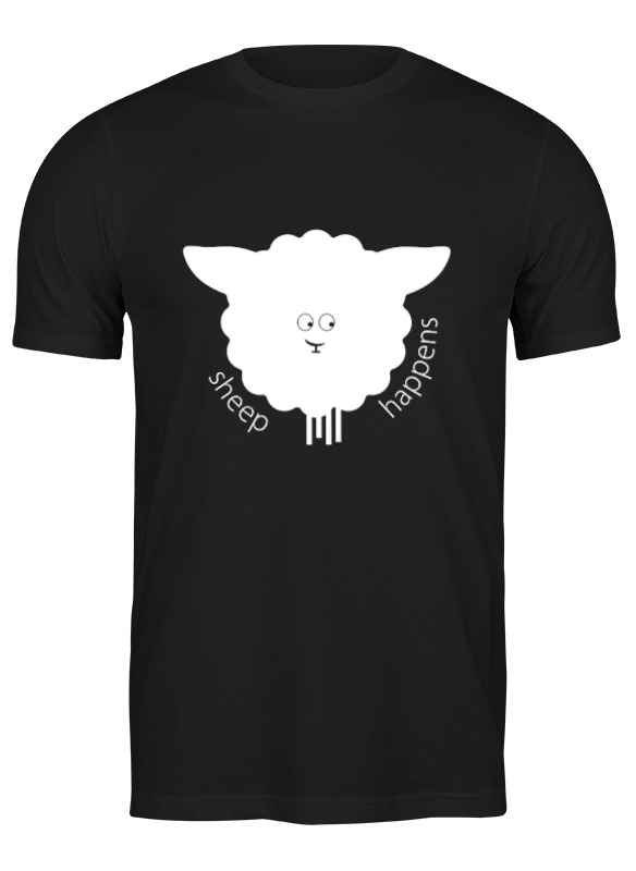

Футболка мужская Printio Round sheep black черная S, Черный, Round sheep black