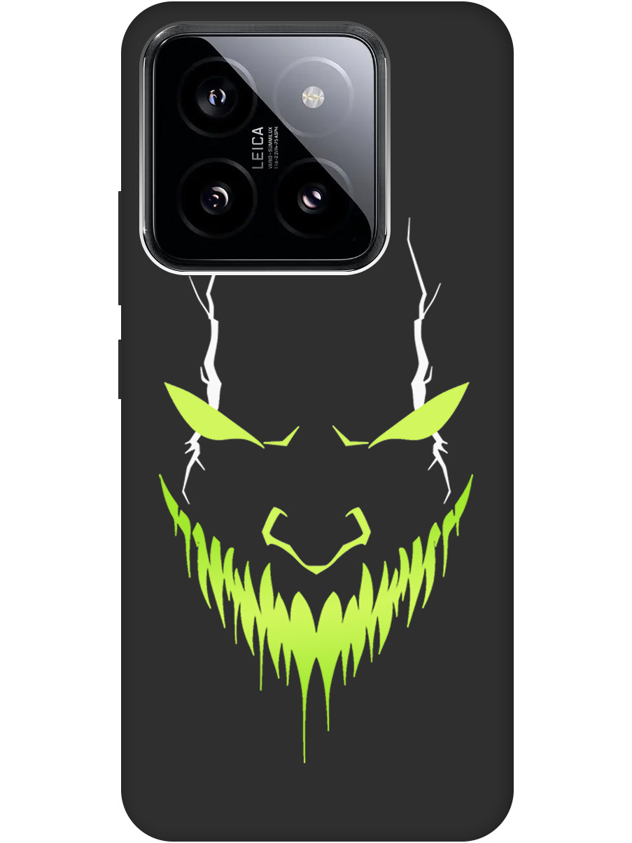 

Силиконовый чехол на Xiaomi 14 с принтом "Evil Face" матовый черный, Черный;белый;зеленый, 777769951