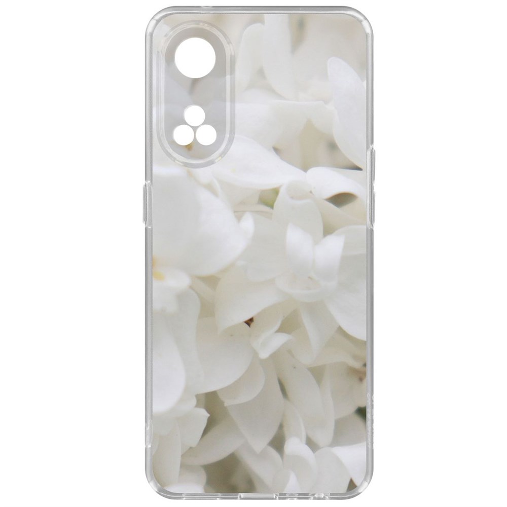 

Чехол-накладка Krutoff Clear Case Белые лилии для Oppo Reno8T, Прозрачный