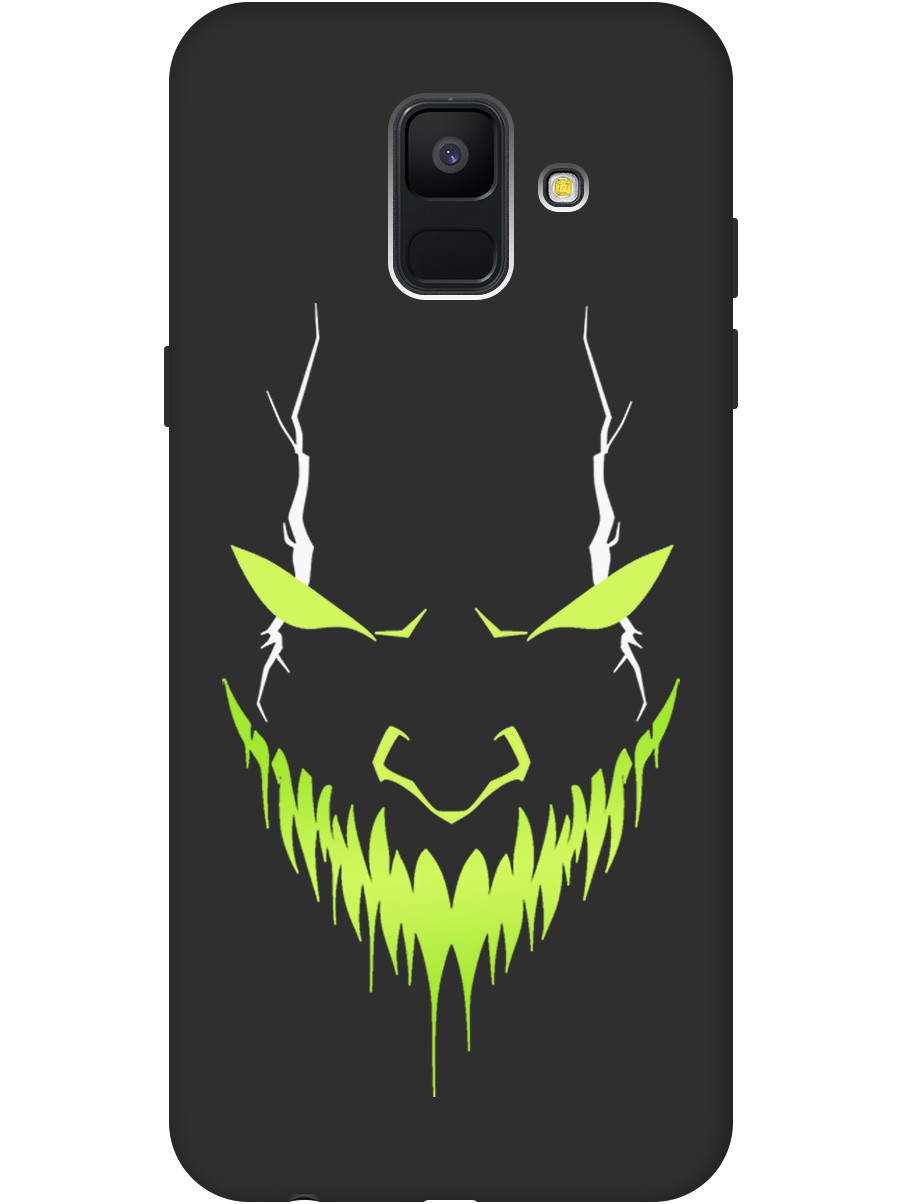 

Силиконовый чехол на Samsung Galaxy A6 (2018) с принтом "Evil Face" матовый черный, Черный;белый;зеленый, 717872051