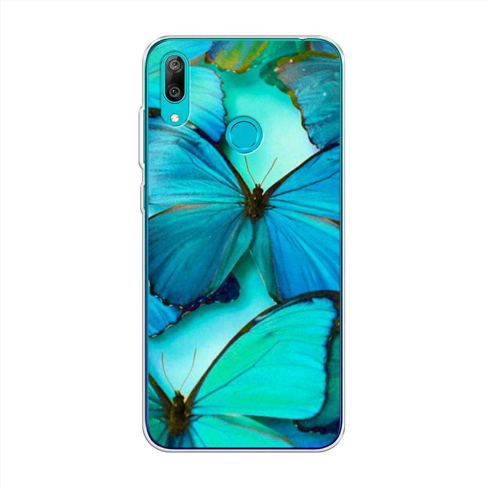 

Чехол Awog на Huawei Y7 2019 "Неоновые бабочки", Голубой;белый, 68450-4