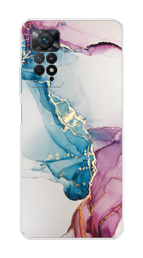 

Чехол на Redmi Note 11 Pro/11 Pro 5G/11E Pro/12 Pro 4G "Розовые разводы рисунок", Синий;розовый;золотистый, 319050-1
