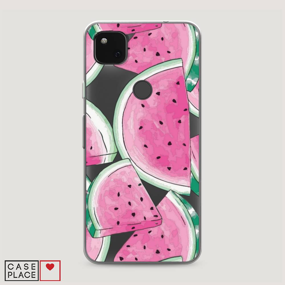 

Чехол Awog на Google Pixel 4A "Акварельные арбузы", Разноцветный, 270650-10